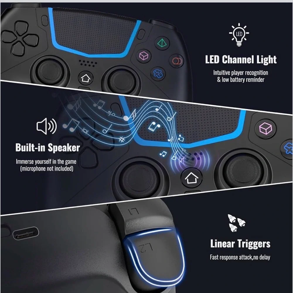 NIB BETMI Wireless Gaming Controller PS-5/Pro/Slim/PC Bluetooth,Joysticks,Black